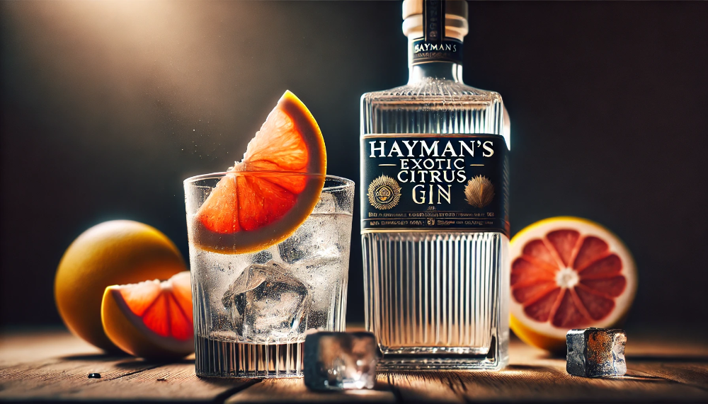 Келих Hayman’s Exotic Citrus Gin з льодом і прикрасою з грейпфрута